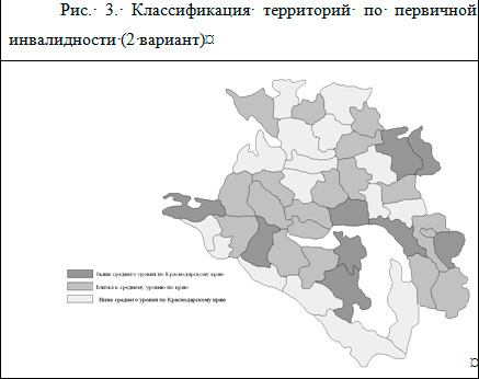 Классификация территорий по первичной инвалидности (2 вариант)